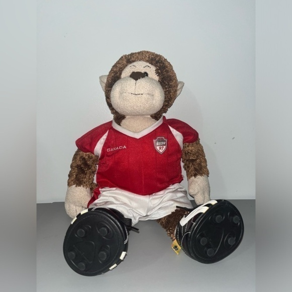 Build A Bear Monkey Plush RetroStar Football Uniform vintage